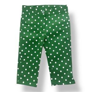 Janie & Jack | Kelly Green Cropped Polka Dot Pants (2T) 💚